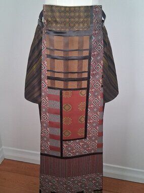 Vintage Kenzo Paris Jacquard Patchwork Maxi Skirt size FR 40 - US 8/10